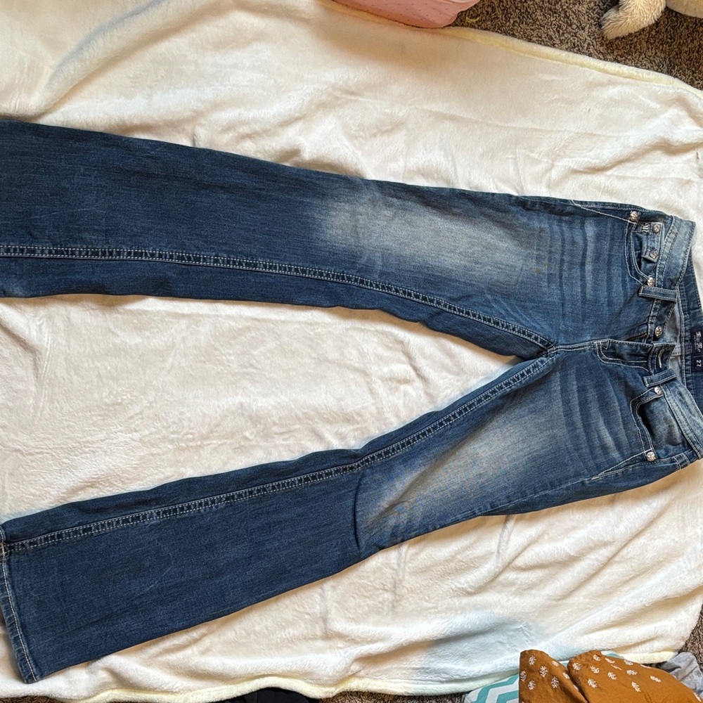 Miss Me Dark Wash Bootcut Jeans with Faded Detailing